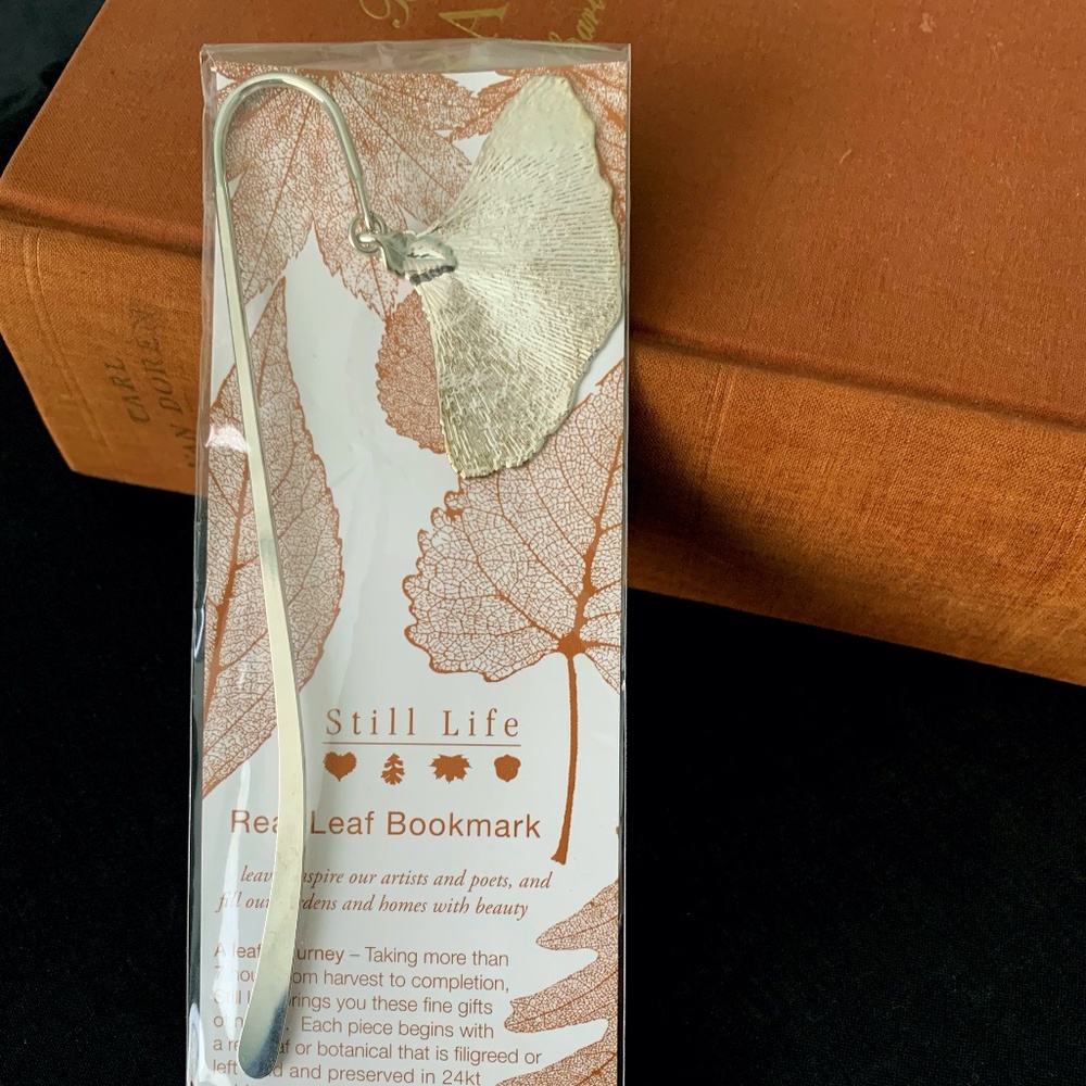 Real leaf silver coated bookmark gift item